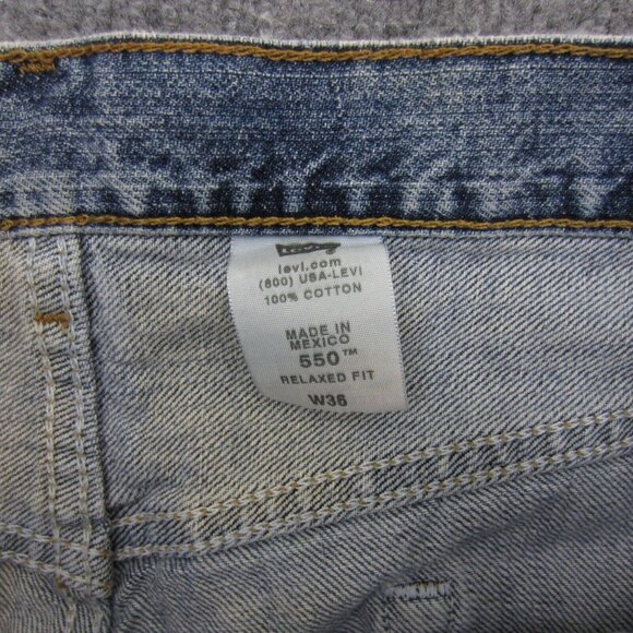 Vintage Levi's 550 Jean Shorts Mens 36 Relaxed Fit Blue Denim Jorts Y2K 90s - Picture 5 of 10